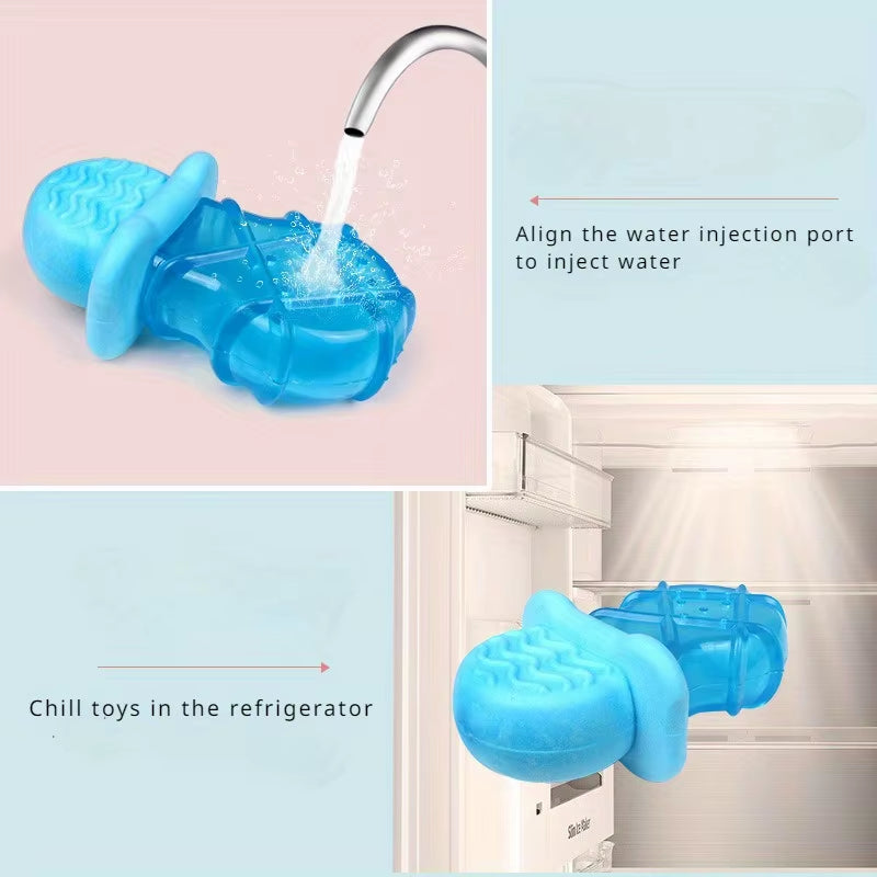 Stay Cool This Summer with the Set of 3 Dog Toys - Ice Popsicle Frozen Chew Stick Water-Fillable Freezable Toy