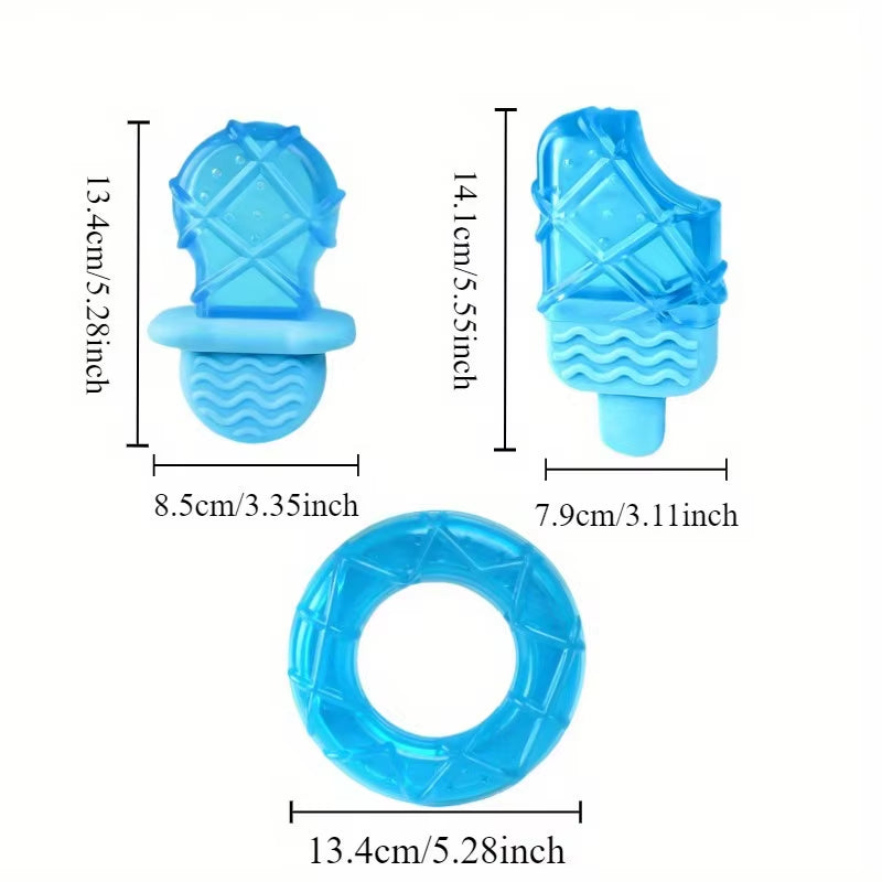 Stay Cool This Summer with the Set of 3 Dog Toys - Ice Popsicle Frozen Chew Stick Water-Fillable Freezable Toy