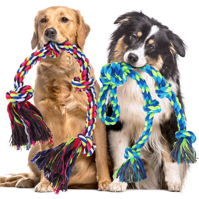 New Heavy Duty Dog Rope Toys Tough Knot Tug of War Dog Toys Interactive Pet Supplies Pet Chew Toys for Aggressive Chewers