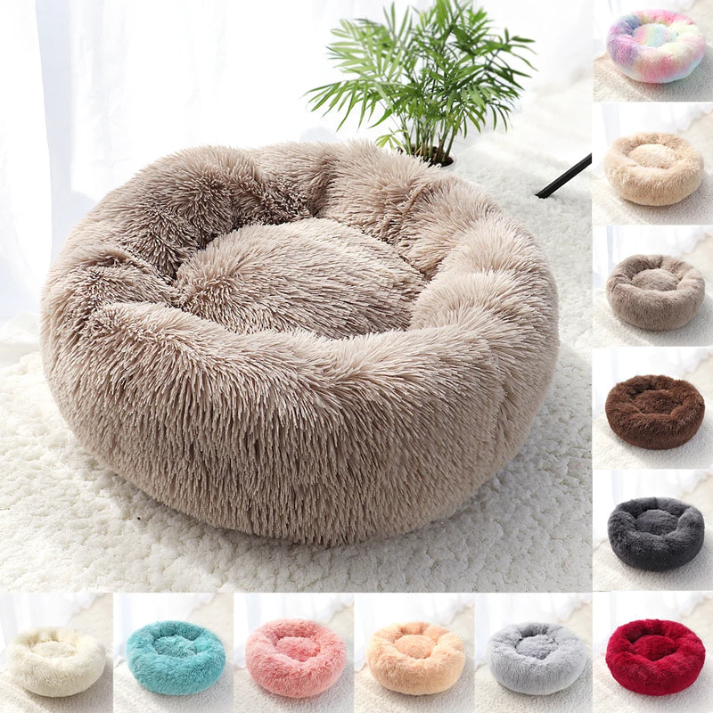 Pet Dog Bed Mat Fluffy Calming Dog Bed Blanket Long Plush Cat Dog House Beds Hondenmand round Lounger Sofa Sleeping Bag Kennel