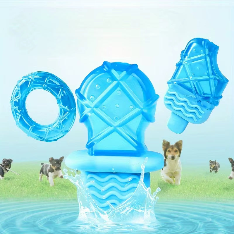 Stay Cool This Summer with the Set of 3 Dog Toys - Ice Popsicle Frozen Chew Stick Water-Fillable Freezable Toy