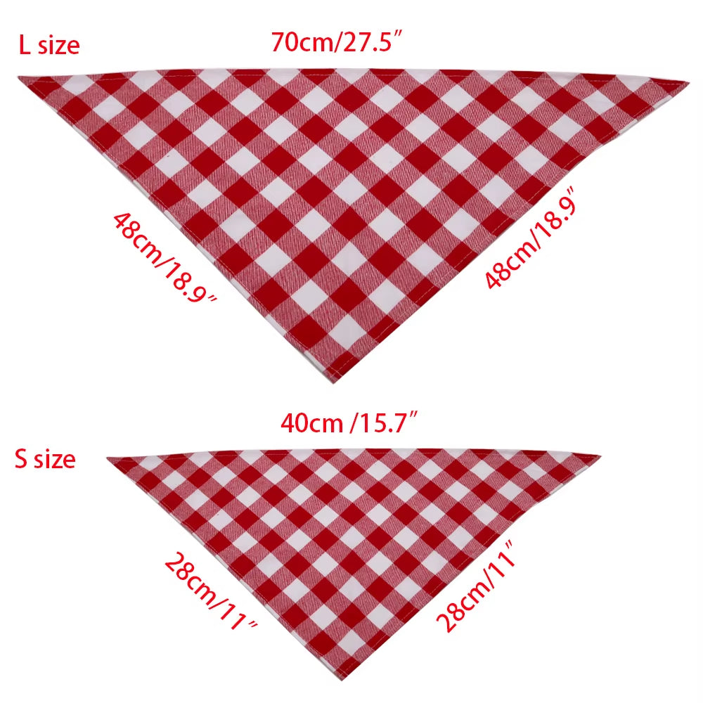 1 Pcs Large Plaid Bandana for Dag Thick Dog Pet Bandanas Scarf Winter Cotton Pet Supplies Dog Accessories Fashion Dog Bandanas